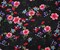Black-Red-Multi Cotton Floral Printed Gauze Woven Fabric By the Yard